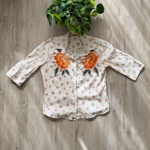 Cake Couture Floral Print Embroidered  Shirt y2k 2000’s
